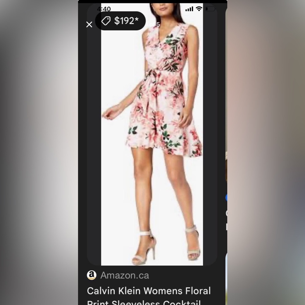 Calvin Klein Collection Pink Floral Skater Dress
